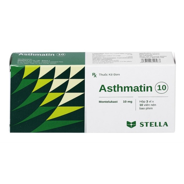 Thuốc trị hen suyễn Asthmatin 10mg (3 vỉ x 10 viên/hộp)