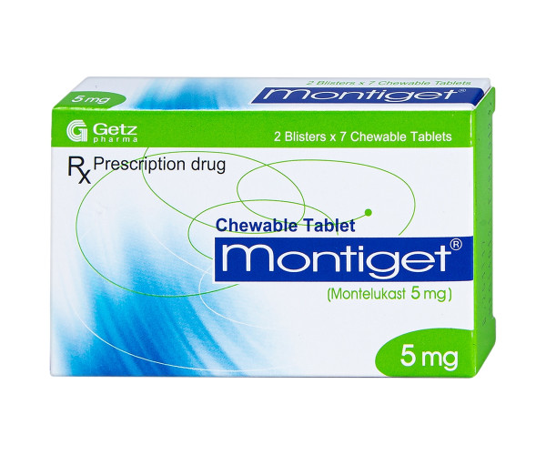 Thuốc dự phòng và điều trị hen suyễn mạn tính Montiget 5mg (2 vỉ x 7 viên/hộp)