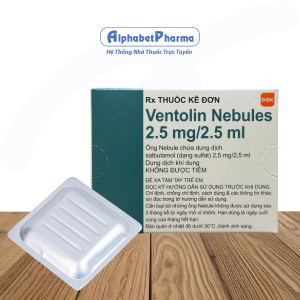 Dung dịch khí dung trị hen Ventolin Nebules 2.5mg (4 vỉ x 5 ống/hộp)