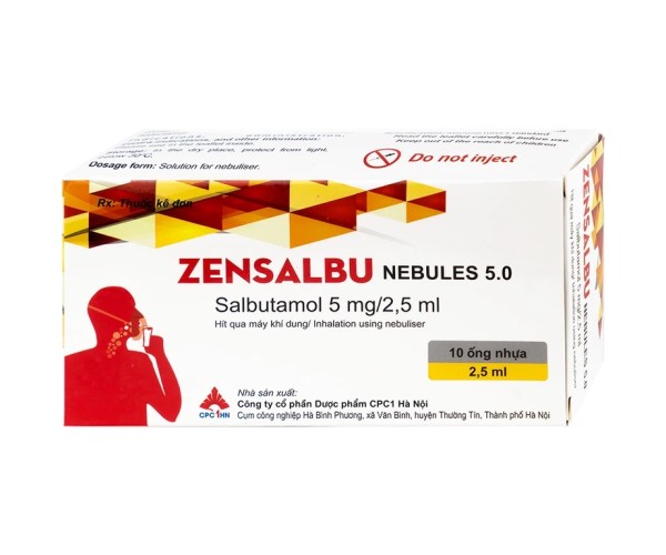 Dung dịch khí dung trị hen Zensalbu Nebules 5mg (2 vỉ x 5 ống/hộp)