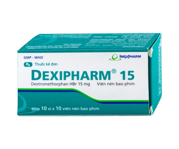 Thuốc trị ho Dexipharm 15mg (10 vỉ x 10 viên/hộp)