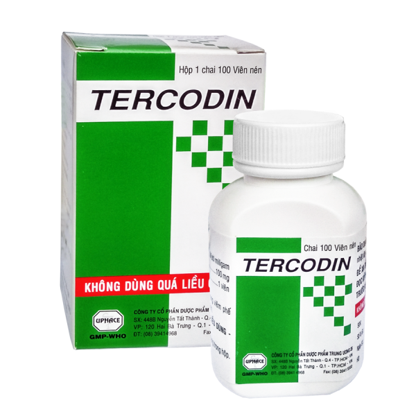 Thuốc trị ho, long đờm Tercodin (100 viên/chai)