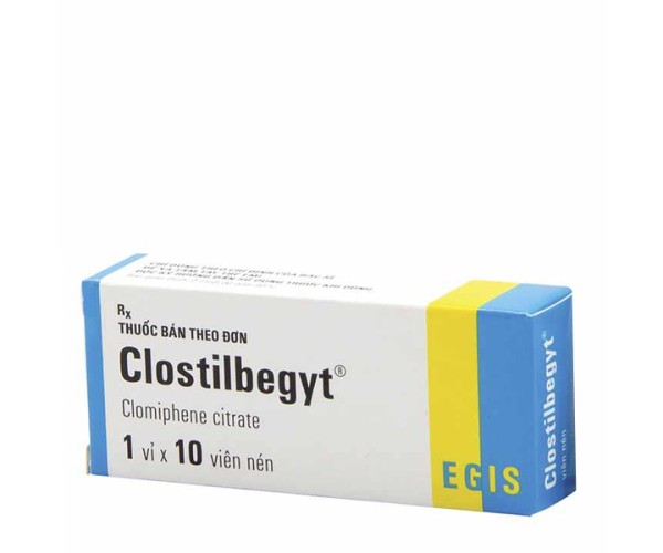 Thuốc điều trị tình trạng không rụng trứng, rối loạn buồng trứng trứng Clostilbegyt 50mg (10 viên/hộp)
