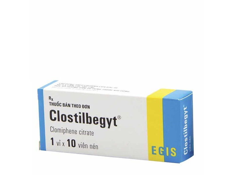 Thuốc điều trị tình trạng không rụng trứng, rối loạn buồng trứng trứng Clostilbegyt 50mg (10 viên/hộp)