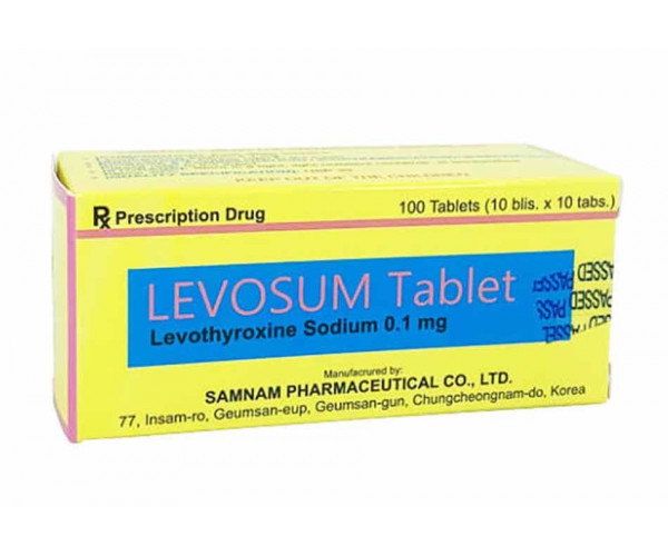 Thuốc trị bệnh lý tuyến giáp Levosum 0.1mg (10 vỉ x 10 viên/hộp)