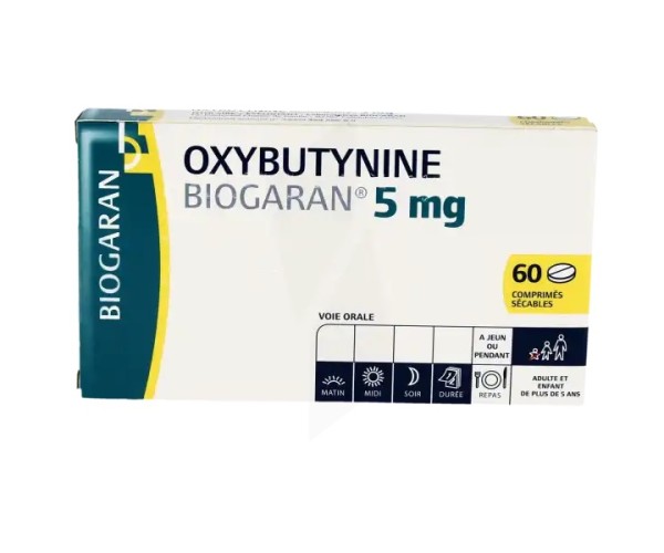 Thuốc điều trị tiểu tiện không kiểm soát Oxybutynine Biogaran 5mg (60 viên/hộp)