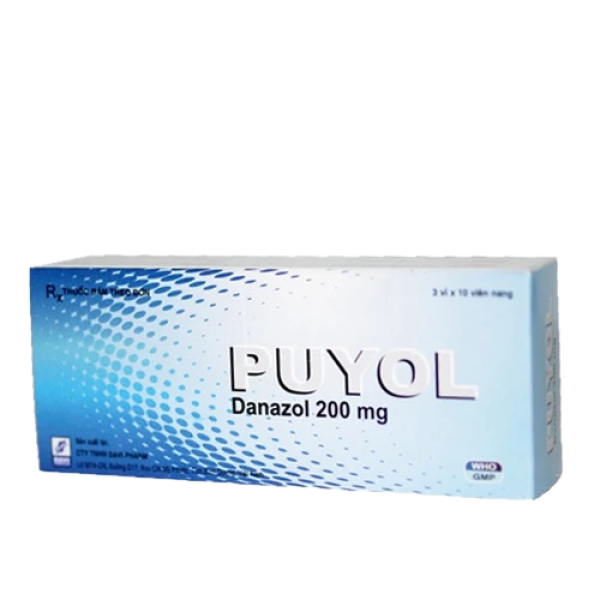 Thuốc điều trị lạc nội mạc tử cung, u xơ tuyến vú Puyol 200mg (3 vỉ x 10 viên/hộp)
