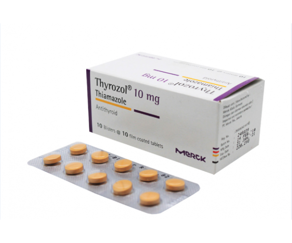 Thuốc trị bệnh lý tuyến giáp Thyrozol 10mg (10 vỉ x 10 viên/hộp)