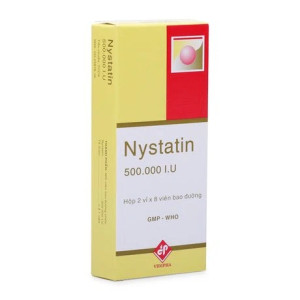 Thuốc phòng và điều trị nhiễm nấm Candida Nystatin 500.000 I.U Vidipha (2 vỉ x 8 viên/hộp)