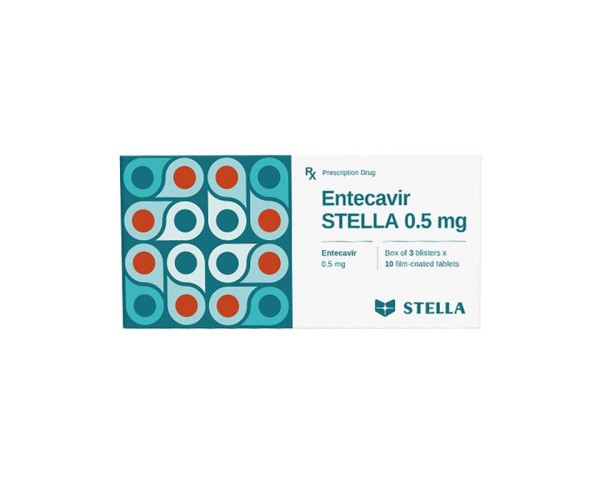 Thuốc điều trị viêm gan B Entecavir Stella 0.5mg (3 vỉ x 10 viên/hộp)