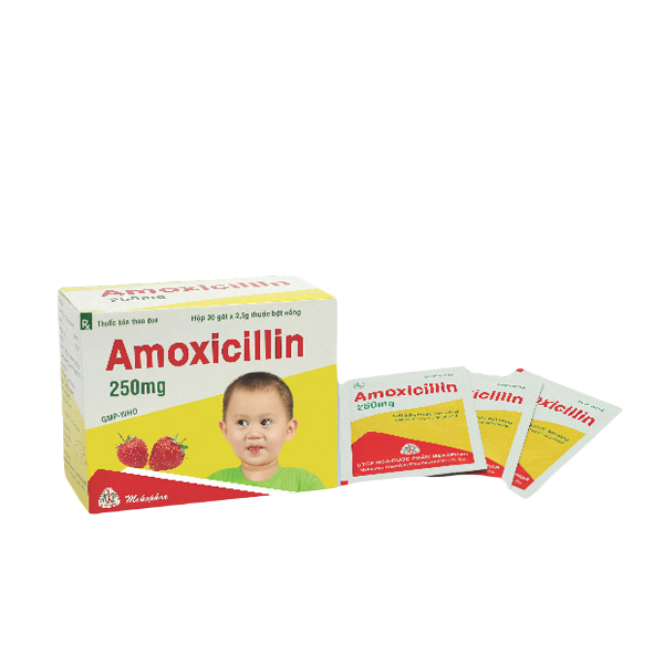 Thuốc kháng sinh Amoxicillin 250mg MKP (30 gói/hộp)