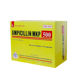 Ampicillin 500mg MKP (10 vỉ x 10 viên/hộp)