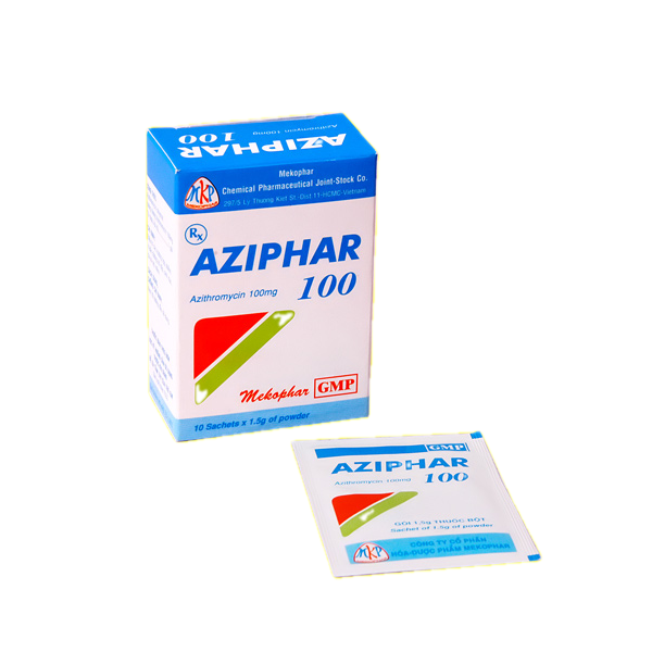 Thuốc kháng sinh Aziphar 100mg (10 gói/hộp)