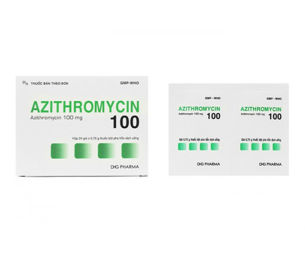 Thuốc kháng sinh Azithromycin 100mg DHG (24 gói/hộp)