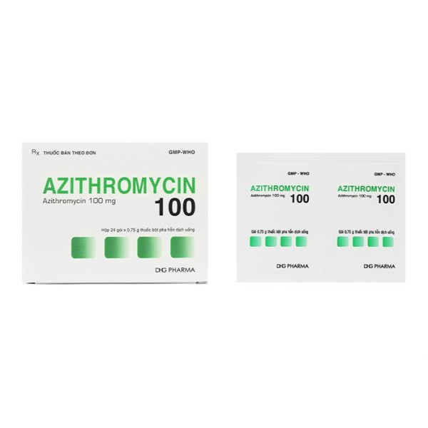 Thuốc kháng sinh Azithromycin 100mg DHG (24 gói/hộp)
