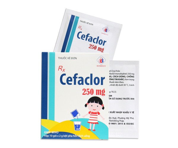 Thuốc kháng sinh Cefaclor 250mg DMC (10 gói/hộp)