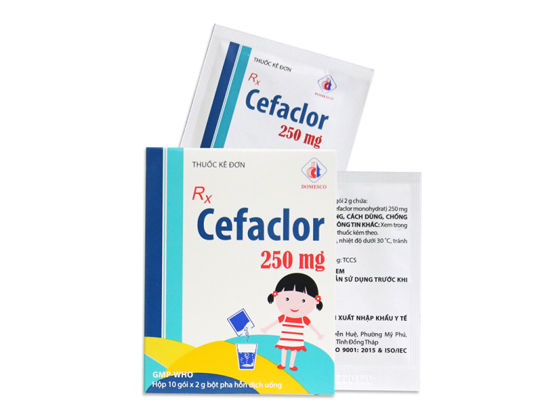 Thuốc kháng sinh Cefaclor 250mg DMC (10 gói/hộp)