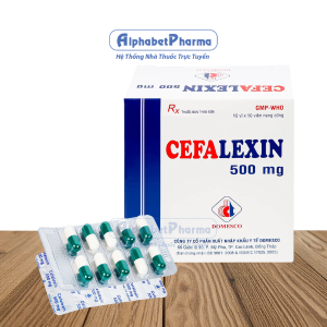 Thuốc kháng sinh Cefalexin 500mg DMC (10 vỉ x 10 viên/hộp)