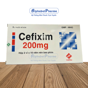 Thuốc kháng sinh Cefixim 200mg Vidipha (2 vỉ x 10 viên/hộp)