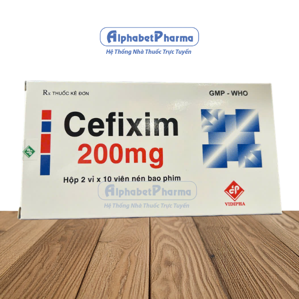 Thuốc kháng sinh Cefixim 200mg Vidipha (2 vỉ x 10 viên/hộp)
