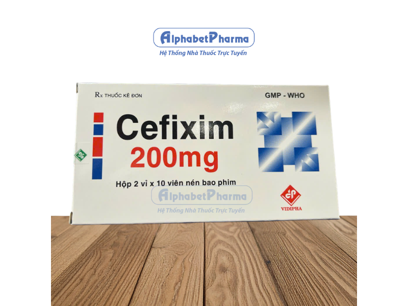 Thuốc kháng sinh Cefixim 200mg Vidipha (2 vỉ x 10 viên/hộp)