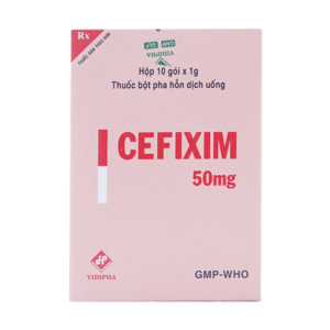 Thuốc kháng sinh dạng bột uống Cefixim Vidipha 50mg (10 gói/hộp)