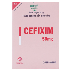 Thuốc kháng sinh dạng bột uống Cefixim Vidipha 50mg (10 gói/hộp)