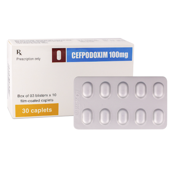 Thuốc kháng sinh Cefpodoxim 100mg Tv.Pharm (3 vỉ x 10 viên/hộp)