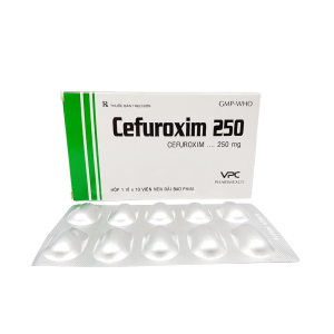 Thuốc kháng sinh Cefuroxim 250mg VPC (10 viên/hộp)