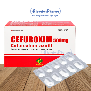 Thuốc kháng sinh Cefuroxim 500mg Vidipha (10 vỉ X 10 viên/hộp)