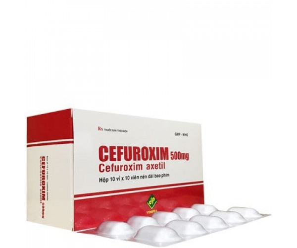 Thuốc kháng sinh Cefuroxim 500mg Vidipha (10 vỉ X 10 viên/hộp)
