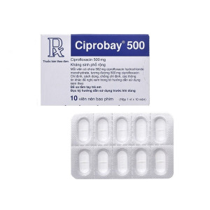 Thuốc kháng sinh Ciprobay 500mg (10 viên/hộp)