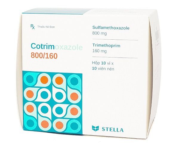 Thuốc kháng sinh Cotrimoxazole 800/160 Stella (10 vỉ x 10 viên/hộp)
