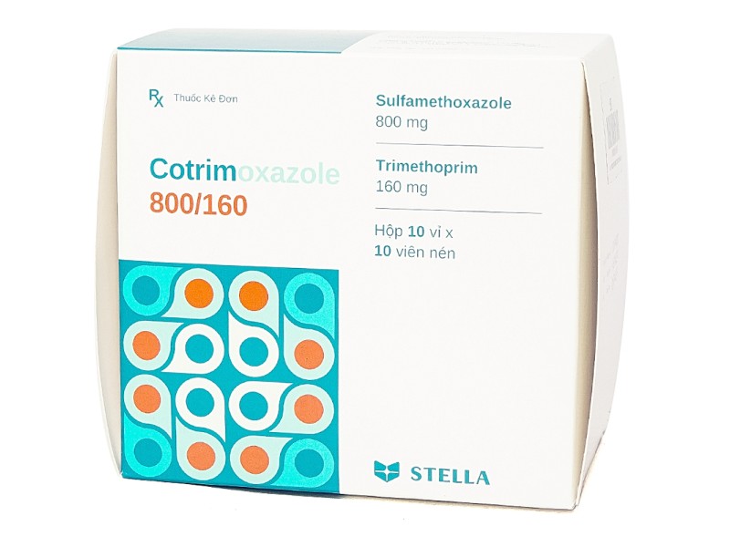 Thuốc kháng sinh Cotrimoxazole 800/160 Stella (10 vỉ x 10 viên/hộp)