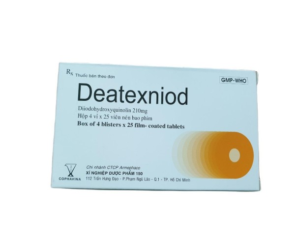 Thuốc điều trị nhiễm amip đường ruột Deatexniod 210mg (4 vỉ x 25 viên/hộp)