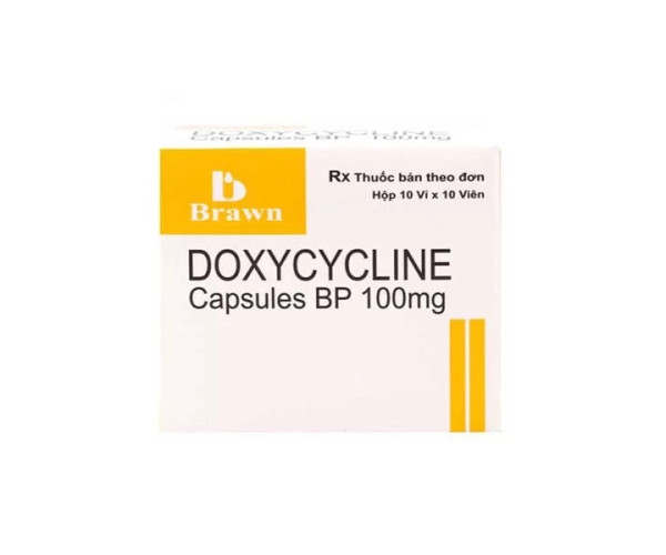 Thuốc kháng sinh Doxycyclin 100mg Brawn (10 vỉ x 10 viên/hộp)