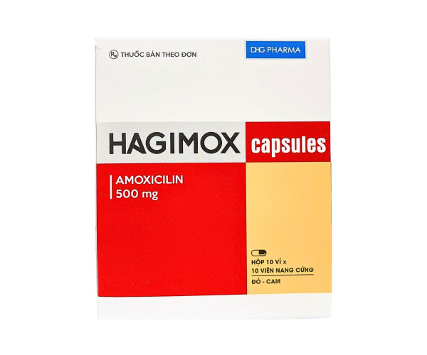 Thuốc kháng sinh Hagimox 500mg (10 vỉ x 10 viên/hộp)