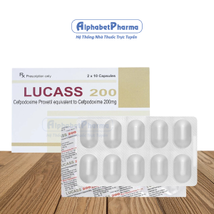 Thuốc kháng sinh Lucass 200mg (2 vỉ x 10 viên/hộp)