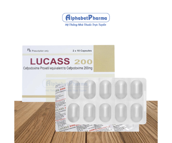 Thuốc kháng sinh Lucass 200mg (2 vỉ x 10 viên/hộp)