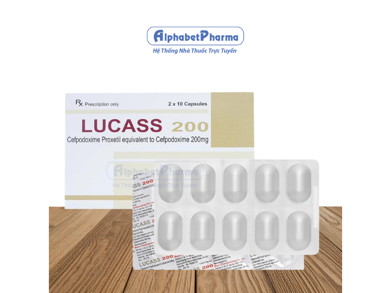 Thuốc kháng sinh Lucass 200mg (2 vỉ x 10 viên/hộp)