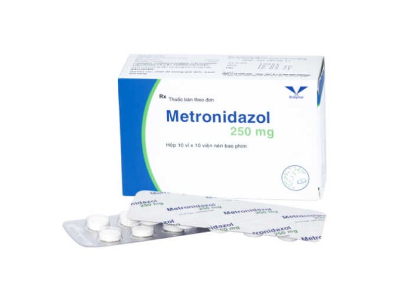 Thuốc kháng sinh Metronidazol 250mg Bidiphar (10 vỉ x 10 viên/hộp)