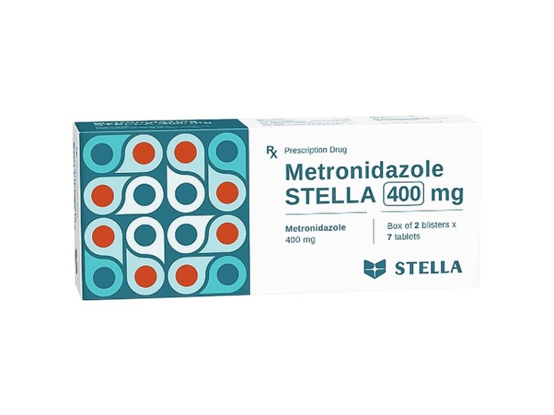 Thuốc kháng sinh Metronidazole Stella 400mg (2 vỉ x 7 viên/hộp)