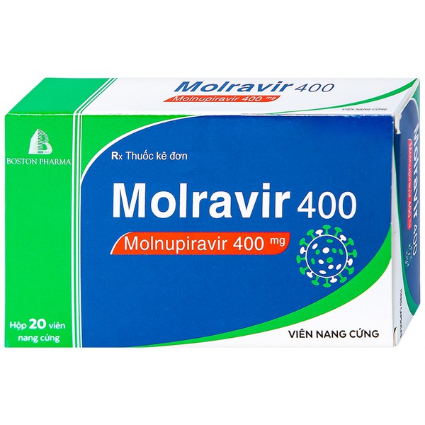 Thuốc điều trị Covid-19 Molravir 400mg (2 vỉ x 10 viên/hộp)
