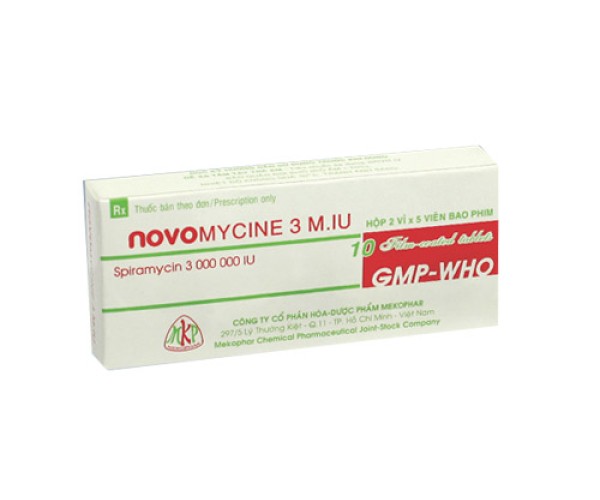 Thuốc kháng sinh Novomycine 3M.I.U (2 vỉ x 5 viên/hộp)