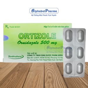 Thuốc trị nhiễm khuẩn, nhiễm ký sinh trùng Ortizole 500mg (5 vỉ x 6 viên/hộp)