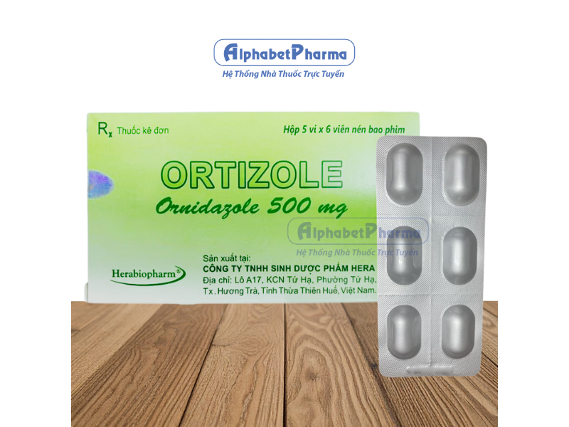 Thuốc trị nhiễm khuẩn, nhiễm ký sinh trùng Ortizole 500mg (5 vỉ x 6 viên/hộp)