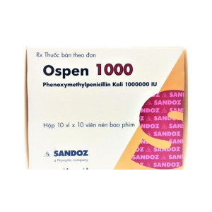 Thuốc kháng sinh Ospen 1000 (10 vỉ x 10 viên/hộp)