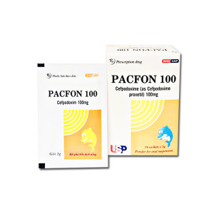 Thuốc kháng sinh Pacfon 100 (14 gói/hộp)
