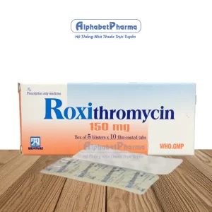 Roxithromycin 150mg Nadyphar (5 vỉ x 10 viên/hộp)