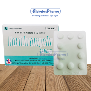 Thuốc kháng sinh Roxithromycin 150mg MKP (10 vỉ x 10 viên/hộp)